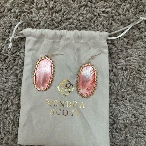 Kendra Scott Coral, Pink Textured Oval Earrings